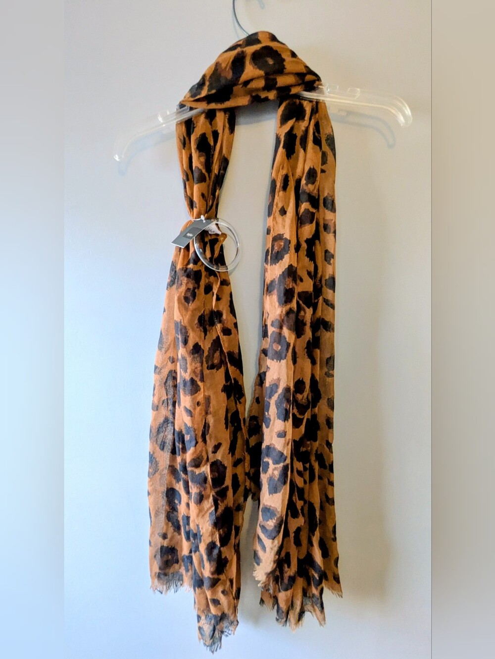 NWT Leopard Print Lightweight Scarf in Brown/Black